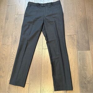 Bar III Slim Fit Charcoal Plaid Dress Pants Size 32W 30L Wool Blend